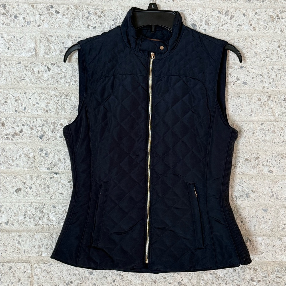 Zara Navy Quilted Equestrian Vest, Woman’s Small